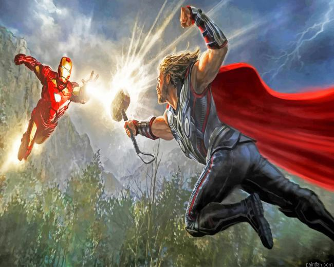 Thor And Iron Man The Avengers Paint By Numbers.png