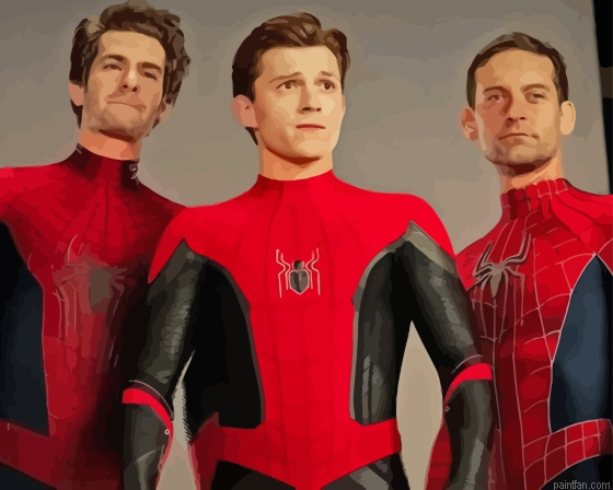 Three Spidermen Superheroes Paint By Numbers.png