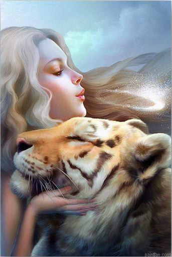 Tiger And Girl Paint By Numbers.png