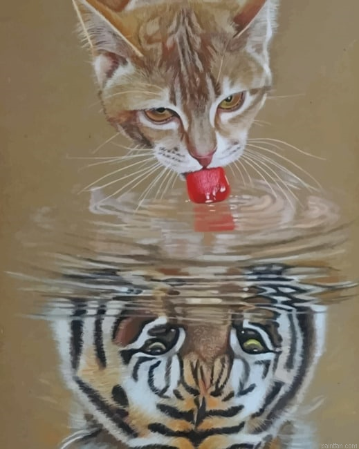Tiger Water Reflection New Paint By Numbers.png