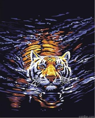 Tiger In Water Paint By Numbers.png