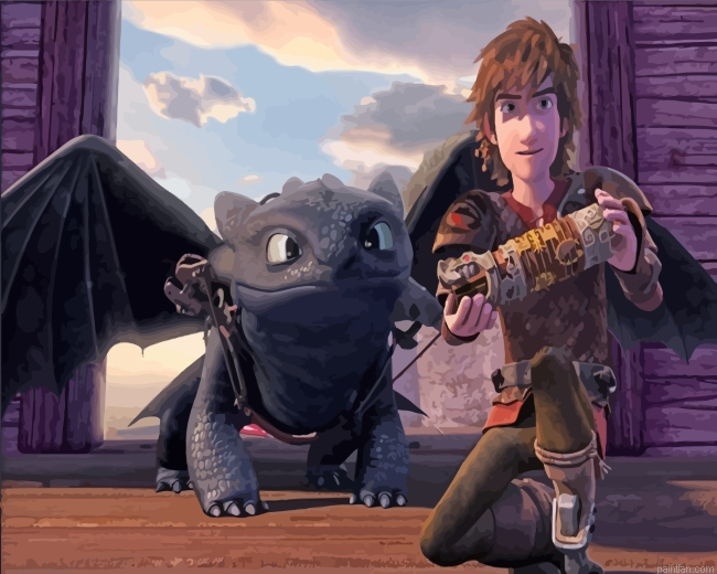 Toothless And Hiccup Horrendous Haddock Paint By Number.png