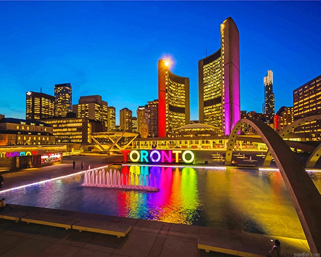 Toronto Canada By Night New Paint By Numbers.png