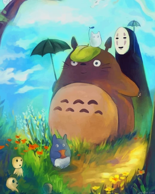 Totoro And No Face New Paint By Numbers.png
