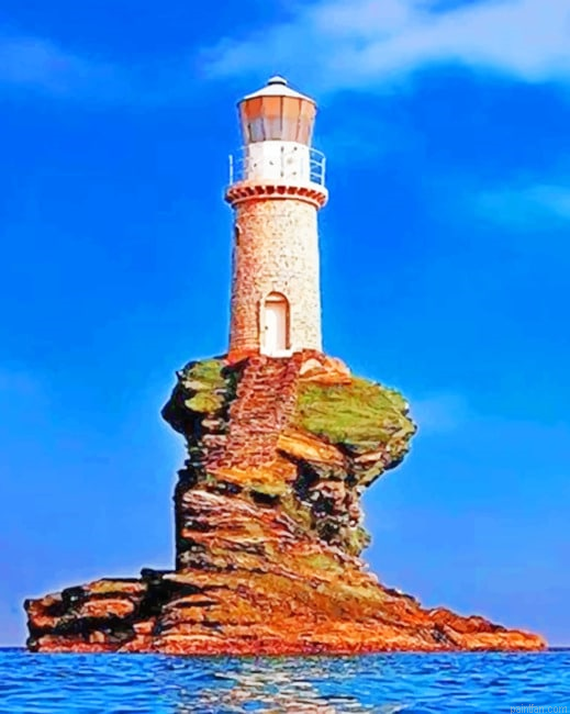 Tourlitis Lighthouse Andros Island Greece New Paint By Numbers.png