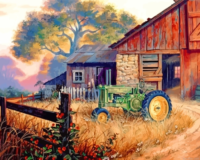 Tractor In Farm Paint By Number.png