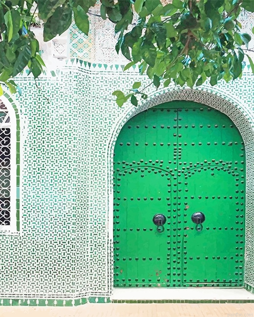 Traditional Moroccan Green Door New Paint By Numbers.png