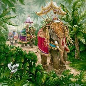 Travelling Elephants Paint By Numbers.png