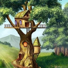 Tree House Landscape Paint By Numbers.png