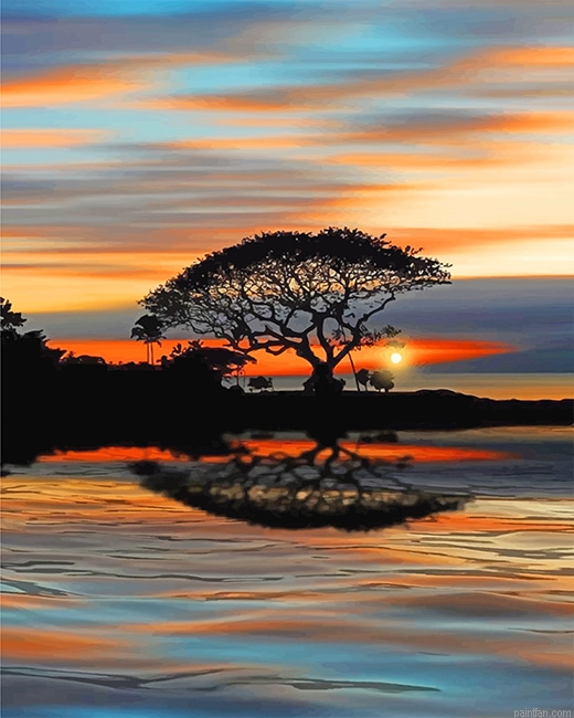 Tree Silhouette Sunset New Paint By Number.png