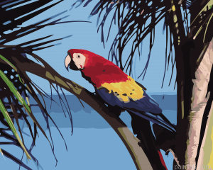 Tree With Parrot Paint By Numbers.png