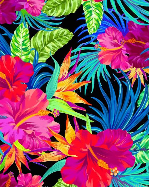 Tropical Flowers And Plants Paint By Number.png