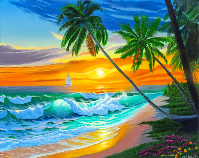 Tropical Ocean Waves Paint By Numbers.png
