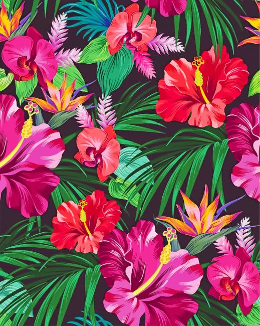 Tropical Plants And Flowers Paint By Number.png