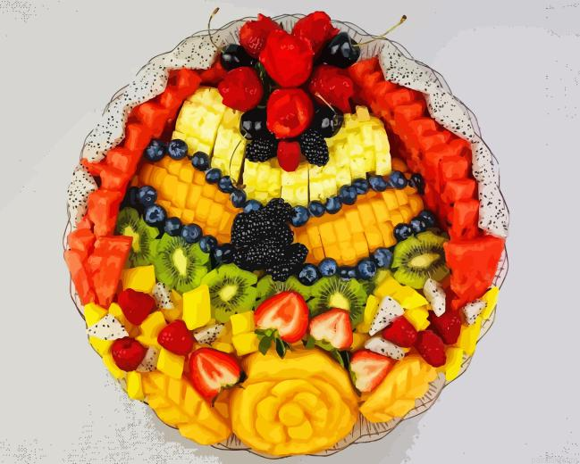 Tropical Summer Fruits Plate Paint By Numbers.png