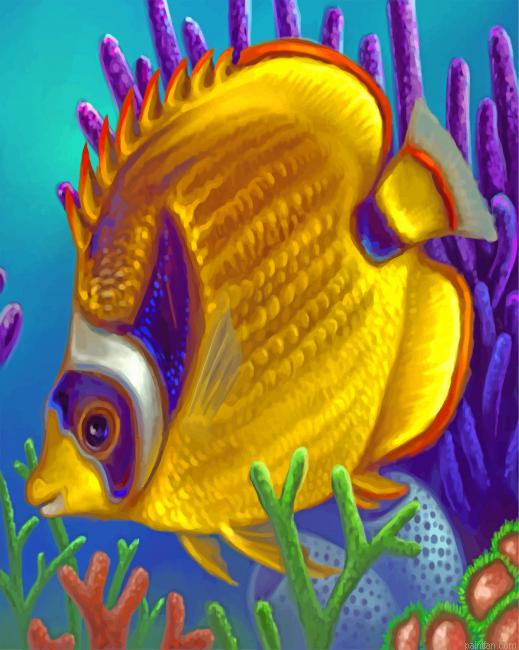 Tropical Yellow Fish Paint By Number.png