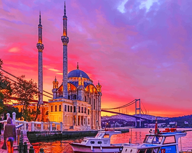 Turkey Ortakoy Mosque Sunset New Paint By Numbers.png