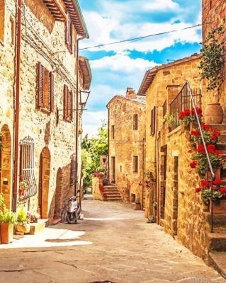 Tuscany Village Italy Paint By Number.png
