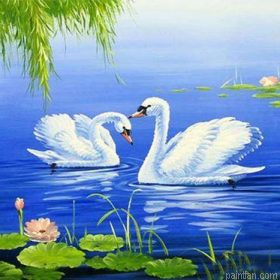 Two Lovely Swans Paint By Numbers.png
