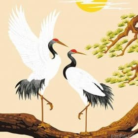 Two White Cranes Paint By Numbers.png