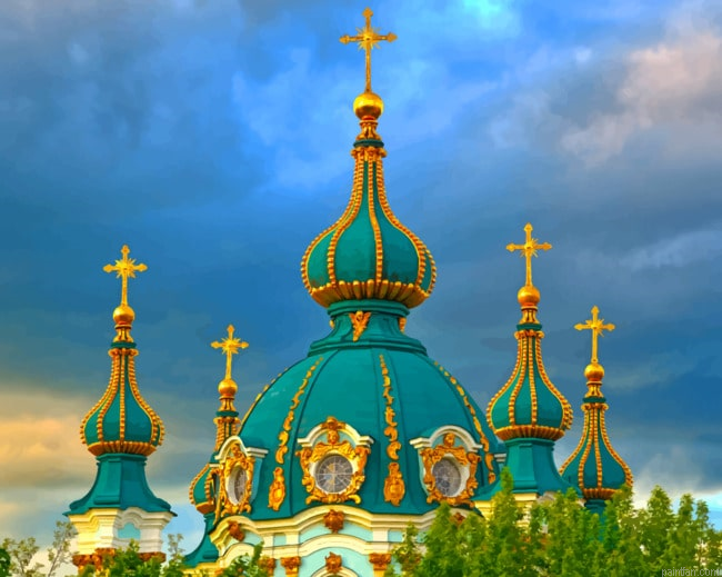 Ukraine Kiev Temple Church St Andrew Paint By Number.png