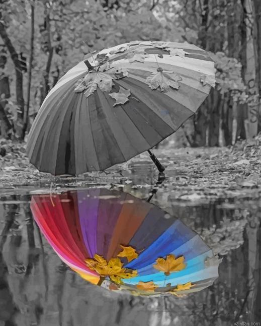 Umbrella Water Reflection New Paint By Numbers.png
