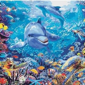 Undersea Dolphin Paint By Numbers.png