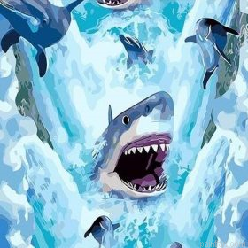 Undersea Sharks Paint By Numbers.png