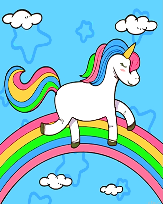 Unicorn And Rainbow Paint By Number.png