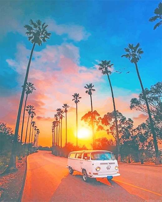 Vw Car Sunset Microbus Paint By Number.png
