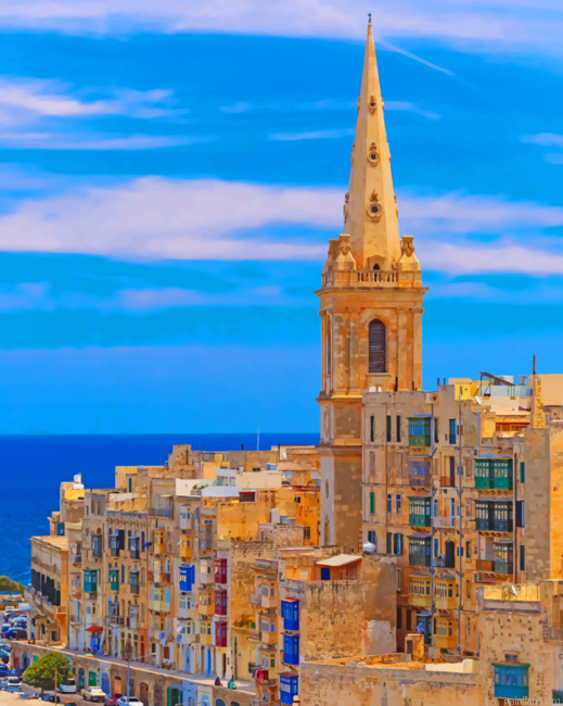Valletta City Gate Malta Paint By Number.png