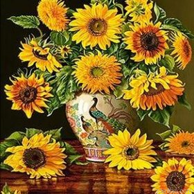 Vase Of Sunflowers Paint By Numbers.png