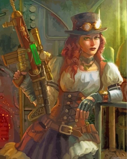 Victorian Steampunk Lady Paint By Number.png