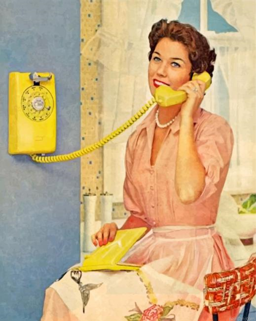Vinatge Woman Talking On The Phone Paint By Number.png