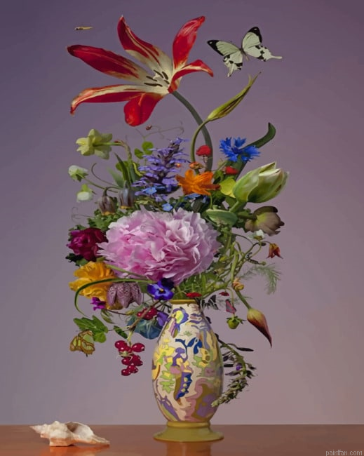 Vintage Aesthetic Vase Paint By Numbers.png