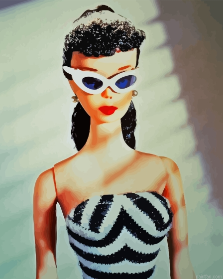 Vintage Barbie With Glasses Paint By Numbers.png