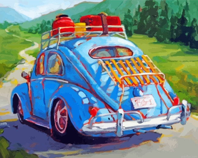Vintage Blue Mini Car Paint By Number.png