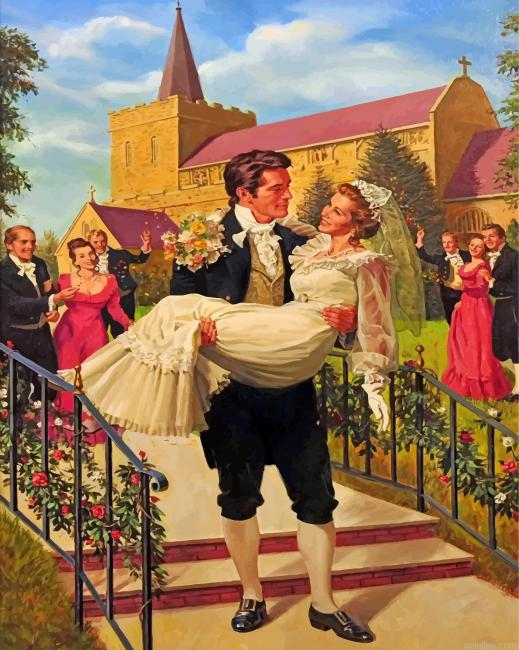 Vintage Bride And Groom Paint By Number.png