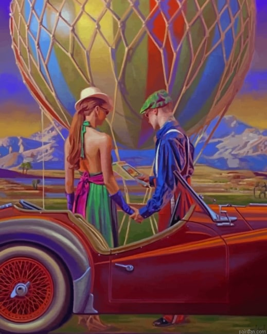 Vintage Couple And Colorful Hot Air Balloon New Paint By Numbers.png