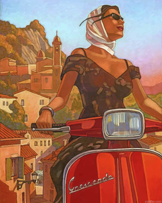 Vintage Girl On Vespa Paint By Number.png