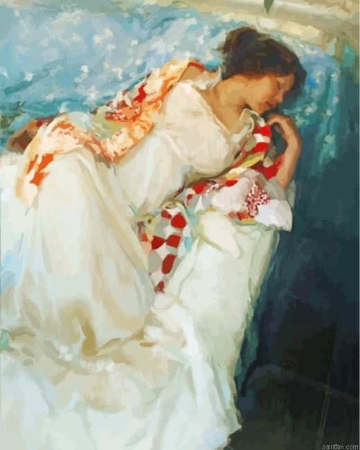 Vintage Lady Sleeping Paint By Numbers.png