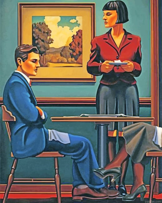 Vintage Man In A Coffee Shop Paint By Numbers.png