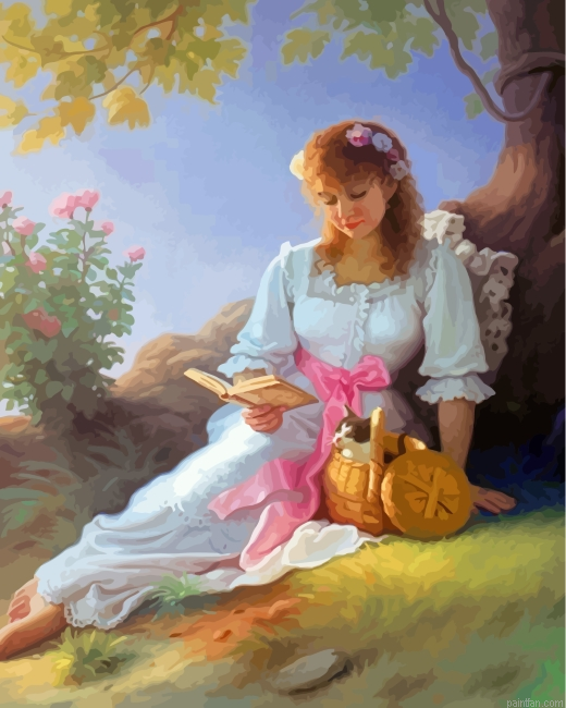 Vintage Nerdy Woman Paint By Number.png