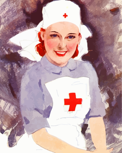 Vintage Red Cross Nurse Paint By Number.png