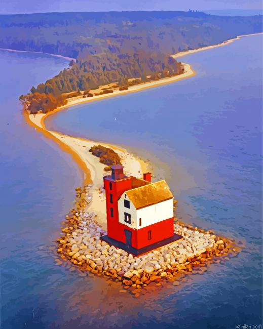 Vintage Round Island Lighthouse Paint By Numbers.png