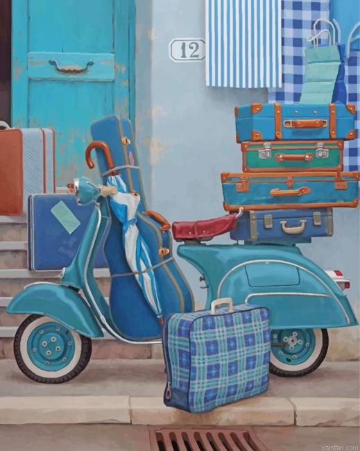 Vintage Scooter And Bags Paint By Number.png