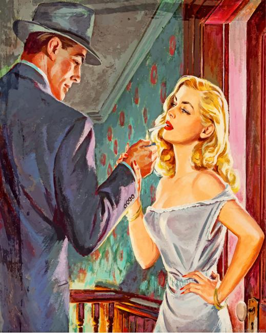 Vintage Woman Smoking Paint By Number.png