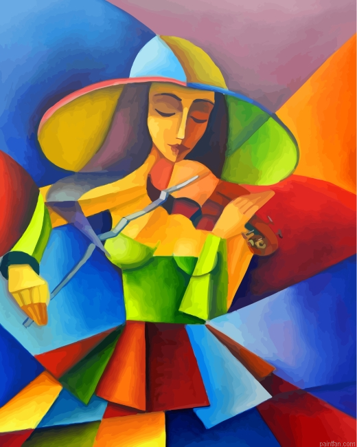 Violinist Woman Art Paint By Number.png