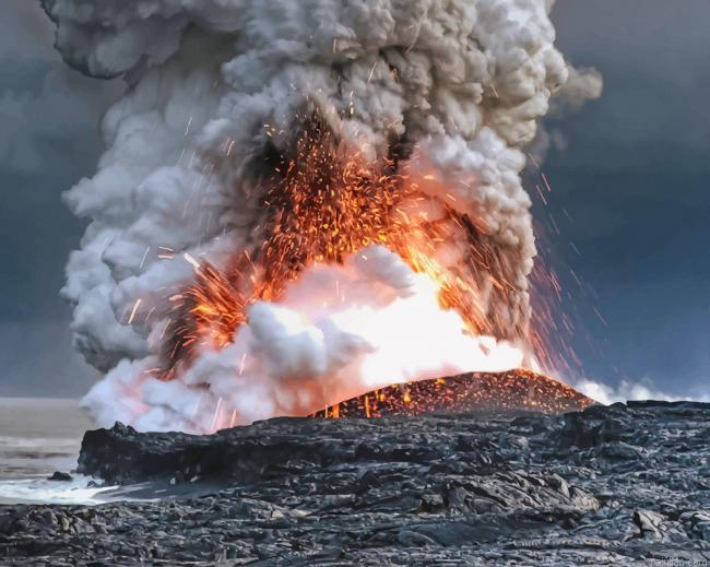Volcano In The Middle Of The Ocean Paint By Number.png