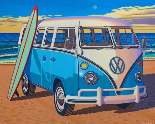Volkswagen Bus With Surfboard New Paint By Numbers.png